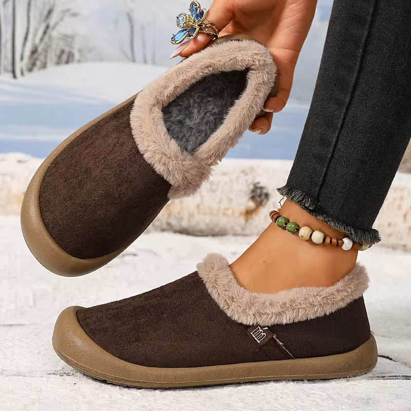 Women's Plush Trim Winter Slippers