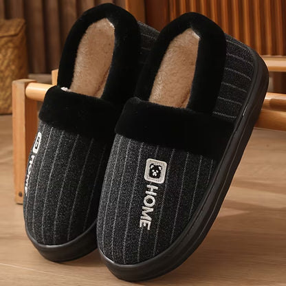 Men's Plush-Lined Winter Slippers