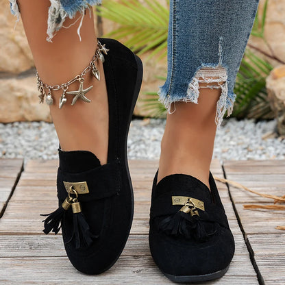 Women's Tassel Buckle Slip-On Loafers
