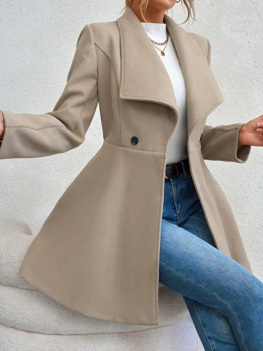 Women's Tailored Double-Breasted Midi Coat