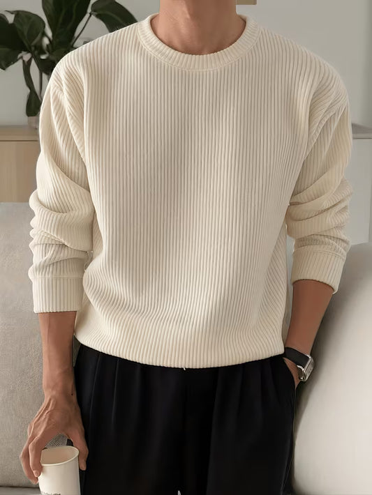 Men's Ribbed Crew Neck Pullover