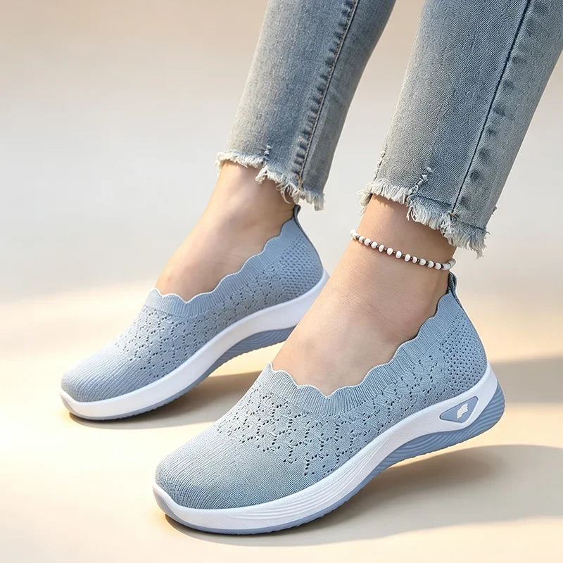 Women's Knit Slip On Casual Trainers
