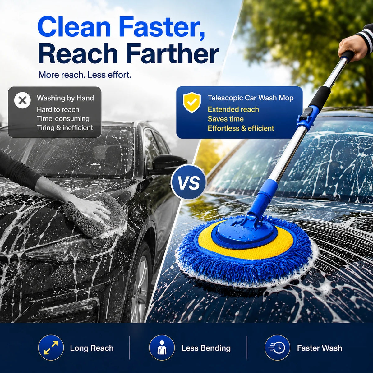 Telescopic Microfibre Car Wash Mop