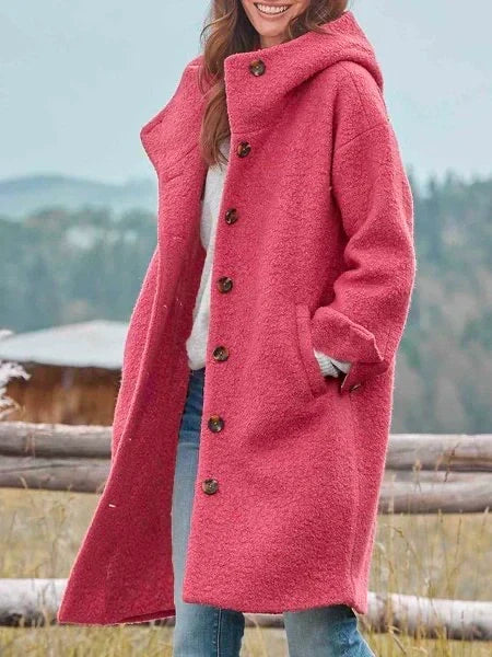 Long-Sleeved Merino Coat With Buttons