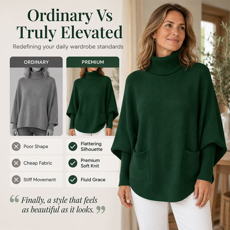 Women's Elegant Oversized Roll Neck Knit Jumper
