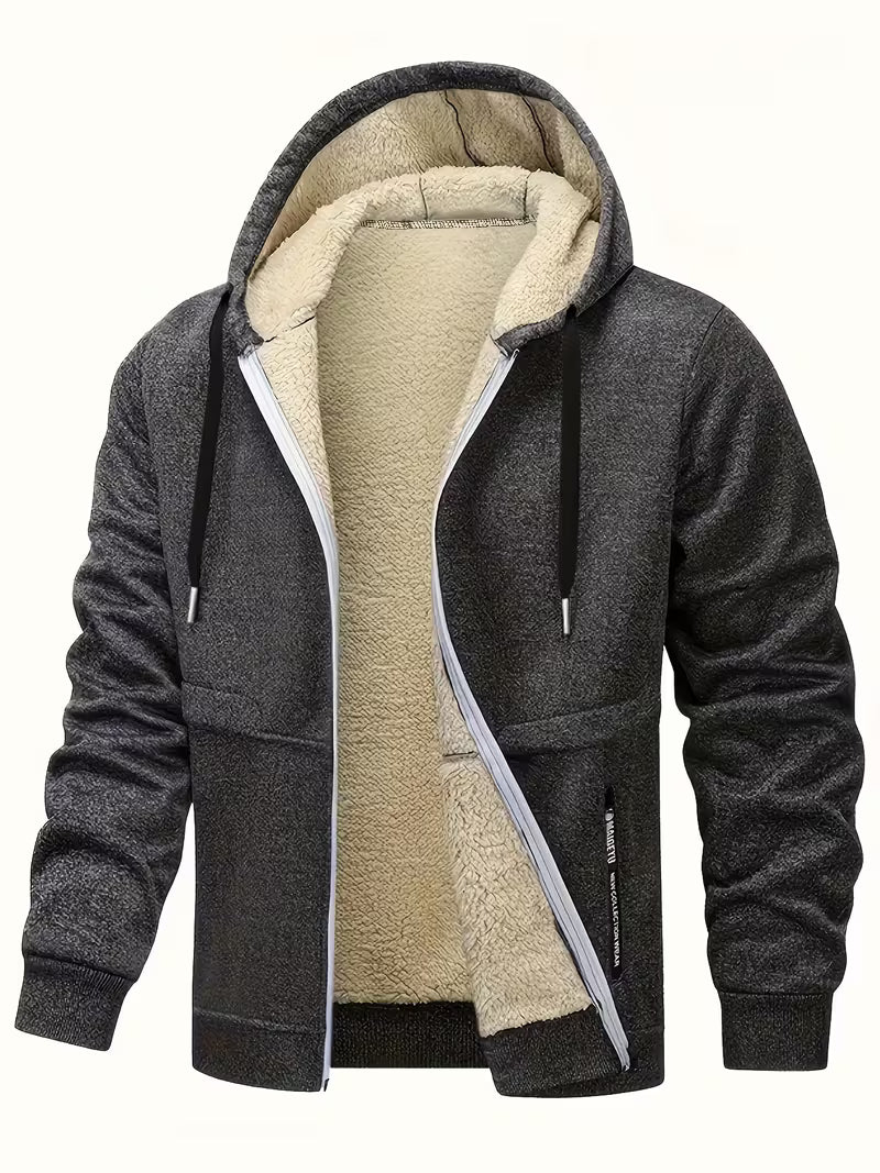 Men's 2-Piece Fleece-Lined Hooded Jacket Set