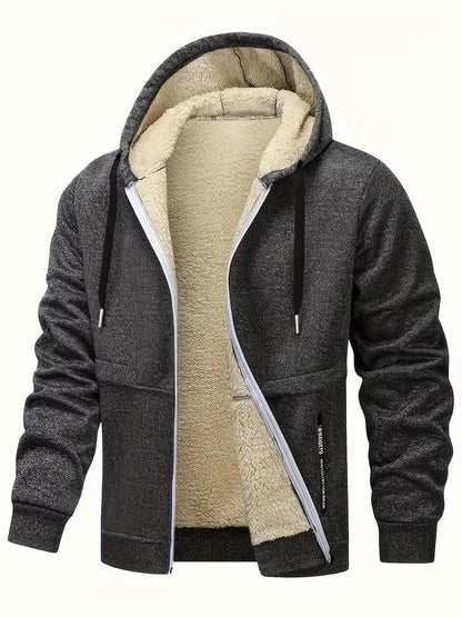 Men's 2-Piece Fleece-Lined Hooded Jacket Set