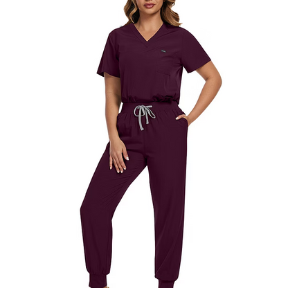 Women's Stretch Multi-Pocket Scrub Set