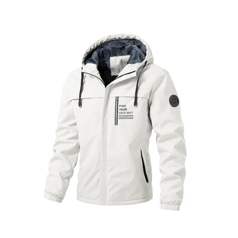 Men's Detachable Hood Fleece-Lined Jacket