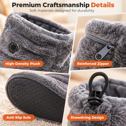 Cosy USB Heated Plush Slipper Boots