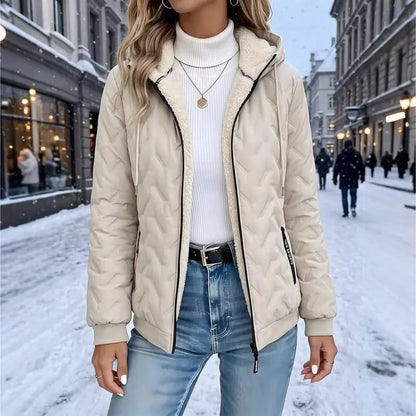 Women's Sherpa-Lined Quilted Hooded Jacket