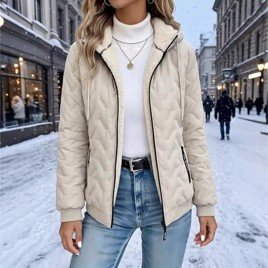 Women's Sherpa-Lined Quilted Hooded Jacket
