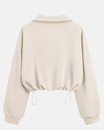 Women's Zip Waist Long Sleeve Sweatshirt