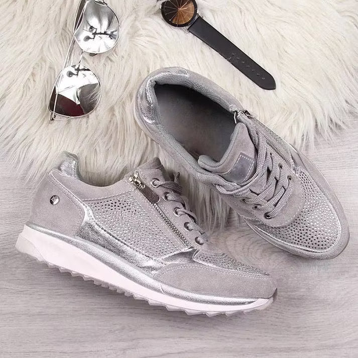 Women's Zip Detail Wedge Trainers