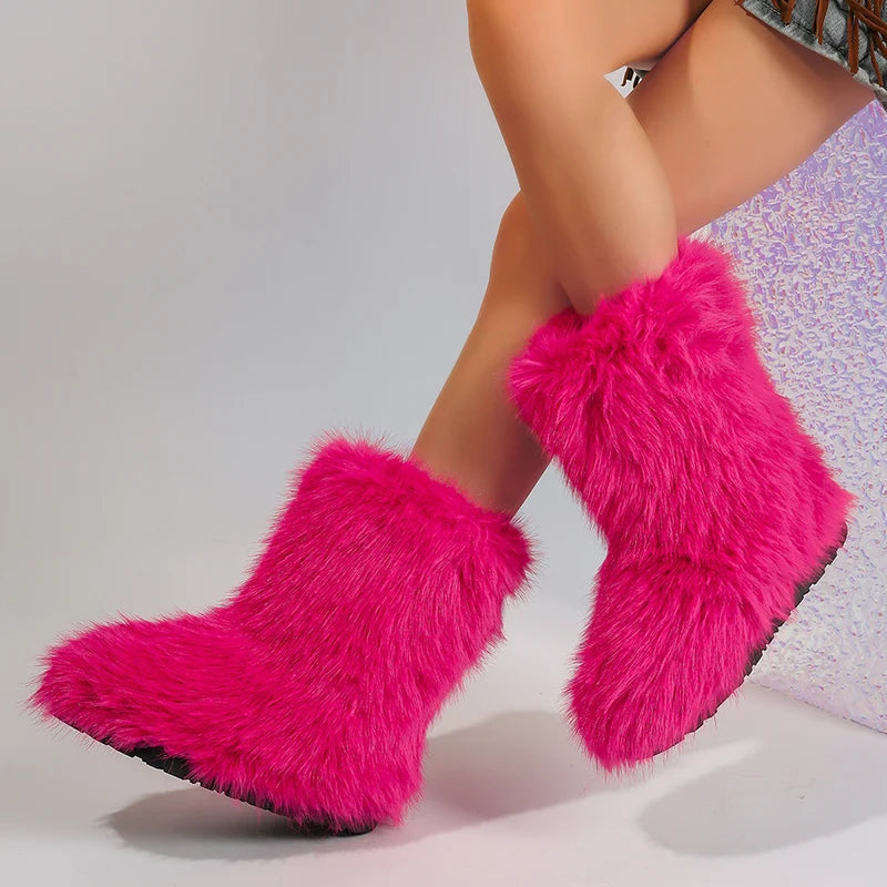 Women's Fluffy Mid-Calf Winter Boots