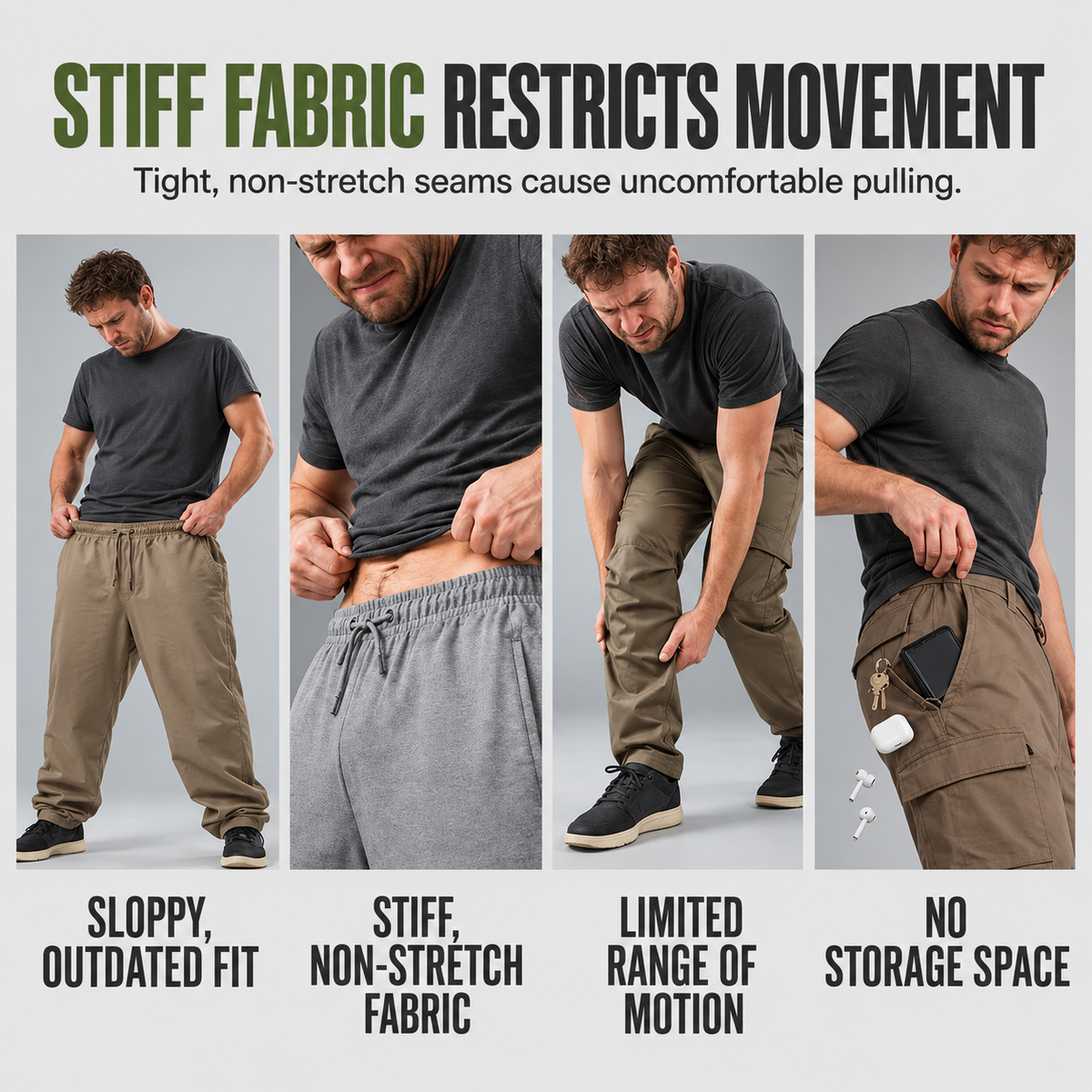 Men's Textured Multi-Pocket Cargo Joggers