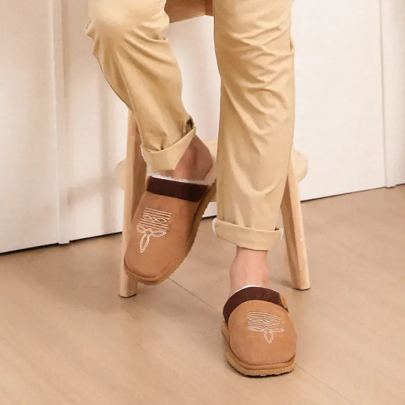 Western Plush Cowboy Slippers
