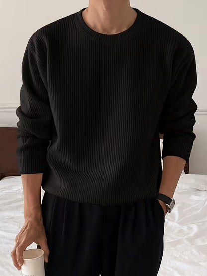 Men's Ribbed Crew Neck Pullover