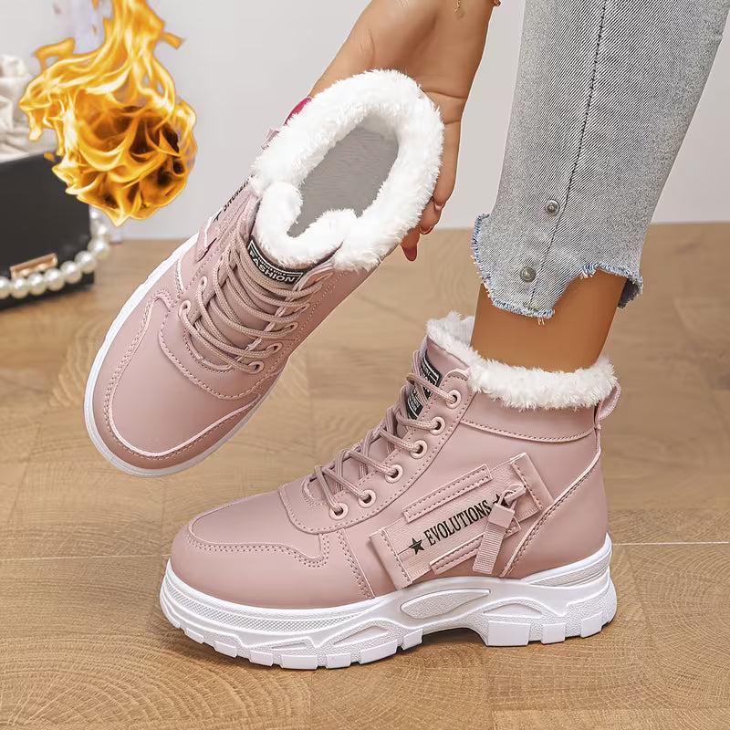 Women's Fluffy Trim Platform Winter Boots