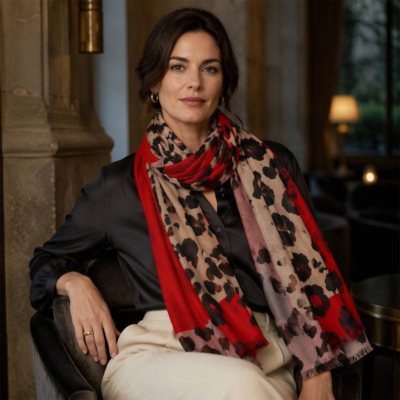 Women's Lightweight Leopard Print Shawl Scarf