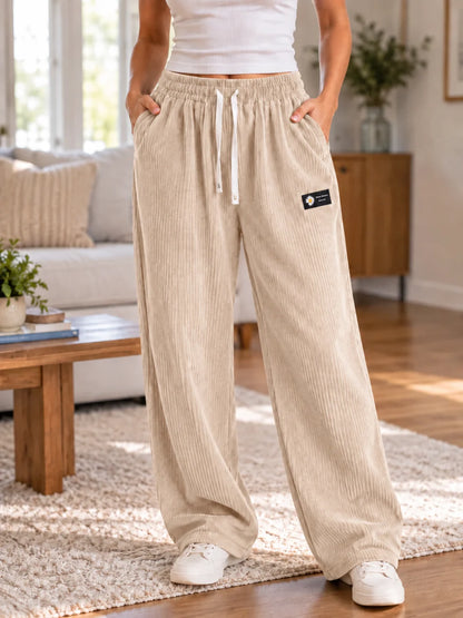 Women's Textured Wide Leg Trousers