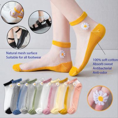 Women's Sheer Daisy Mesh Ankle Socks