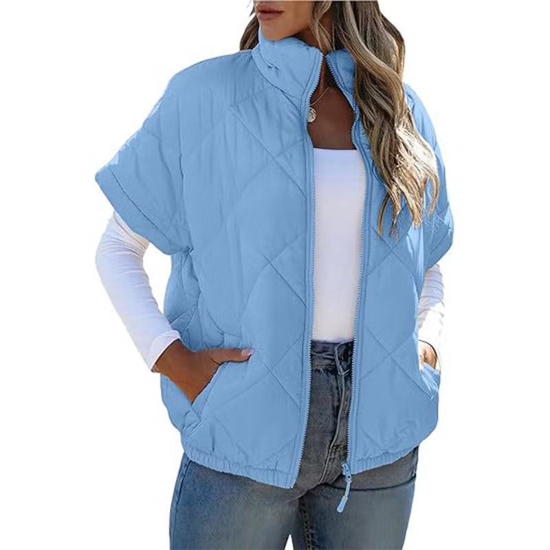 Women's Quilted Short Sleeve Padded Jacket