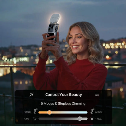 Magnetic 360° Selfie Light & Makeup Mirror