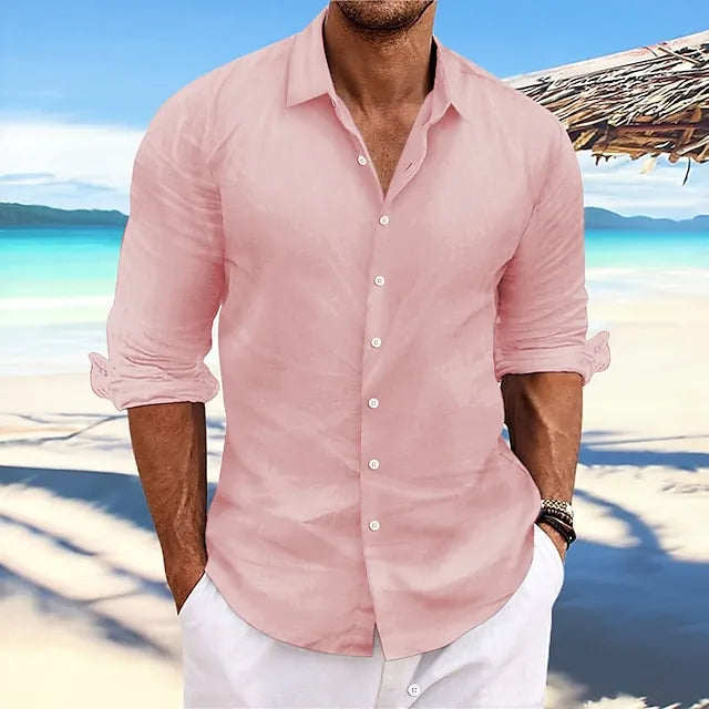 Men's Relaxed Long Sleeve Button Shirt