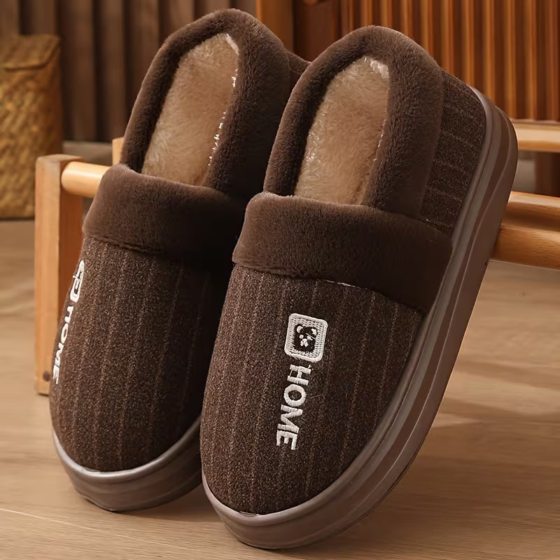 Men's Plush-Lined Winter Slippers