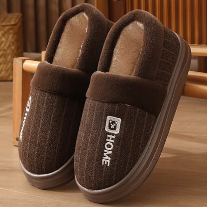 Men's Plush-Lined Winter Slippers