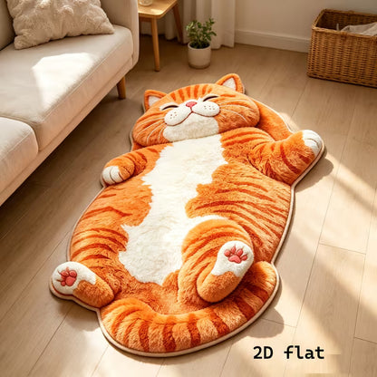 Cute Sleeping Cat Shaped Floor Rug