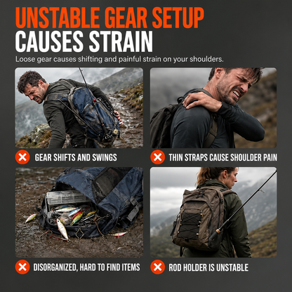Men's Multi-Compartment Fishing Backpack