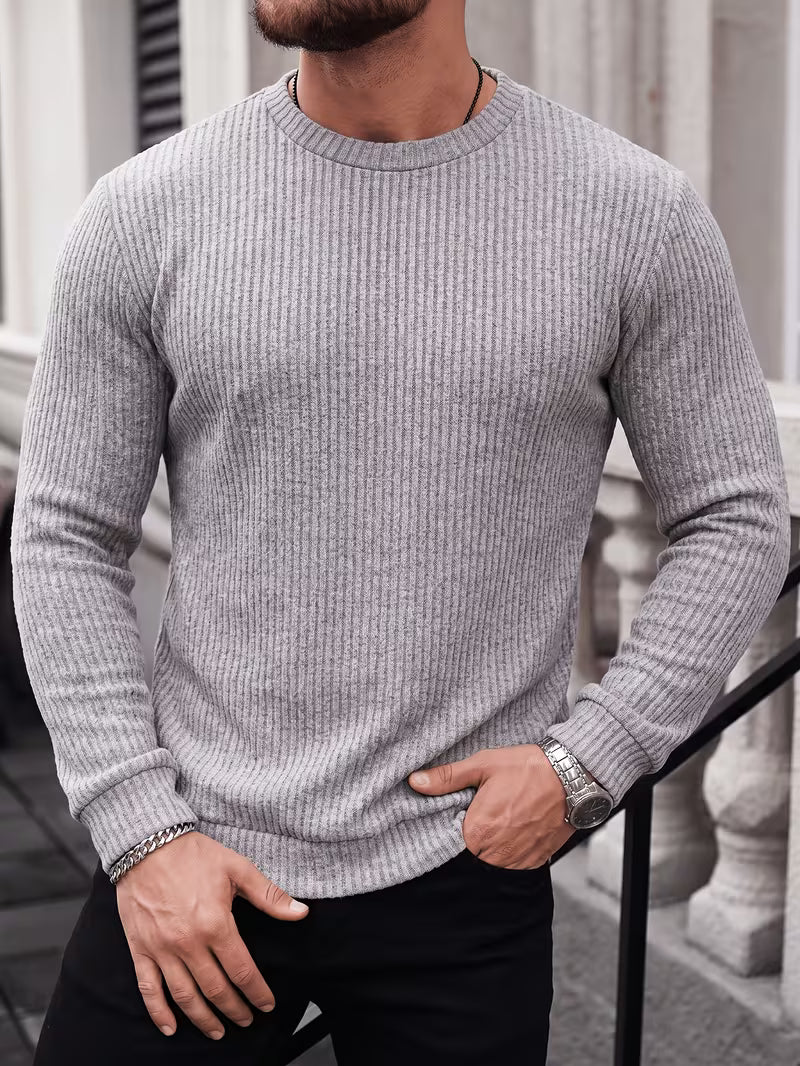 Men's Ribbed Crew Neck Pullover