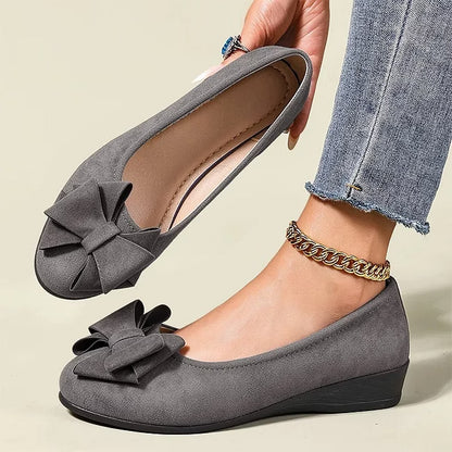 Women's Elegant Bow Detail Wedge Shoes
