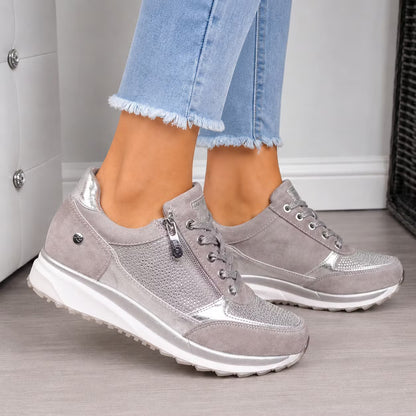 Women's Zip Detail Wedge Trainers