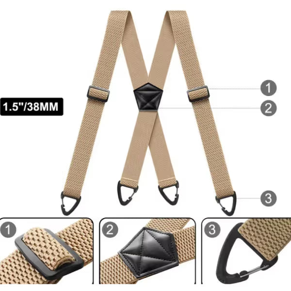 Men's Adjustable X Back Suspenders