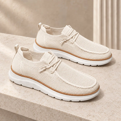 Men's Textured Knit Lace-Up Shoes