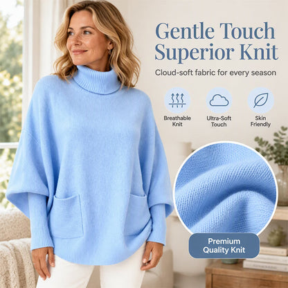 Women's Elegant Oversized Roll Neck Knit Jumper