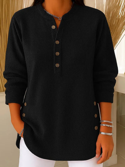Women's Solid Colour Crew Neck Long Sleeve Casual Knit Pullover