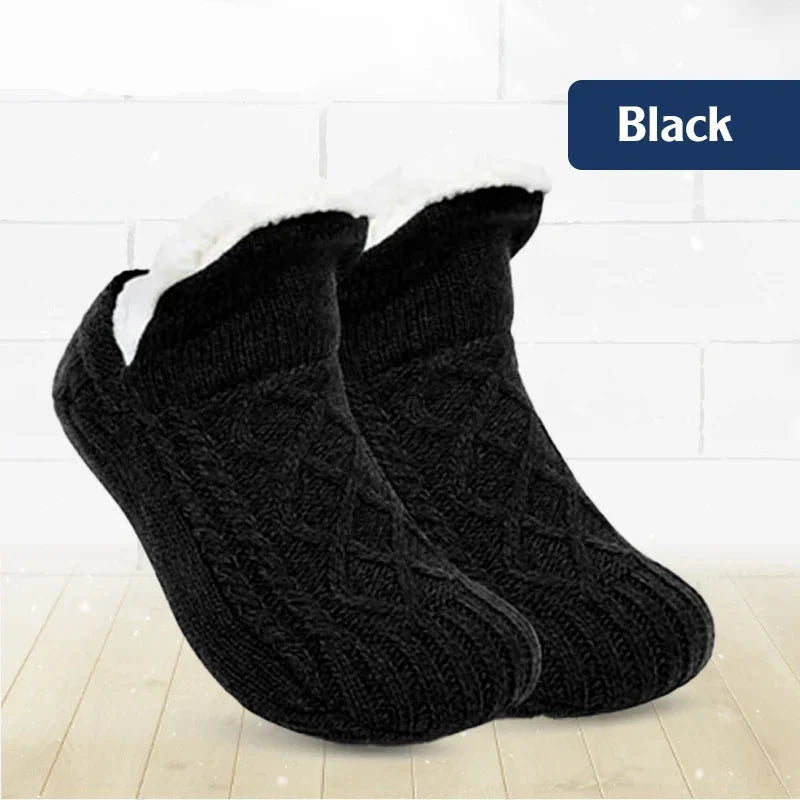 Fleece-Lined Indoor Slipper Socks