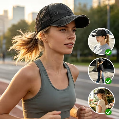 Women's Criss-Cross Ponytail Baseball Cap