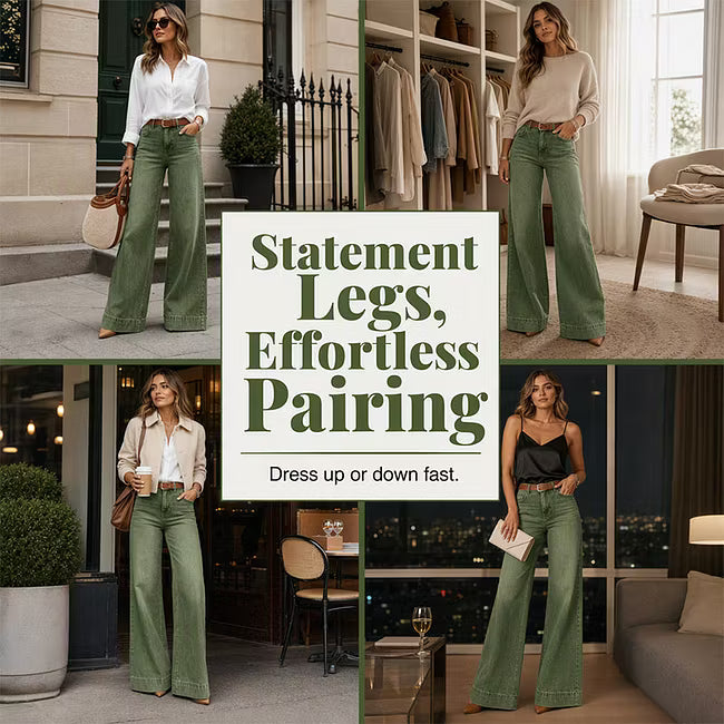 Women's Vintage Wash Wide-Leg Jeans