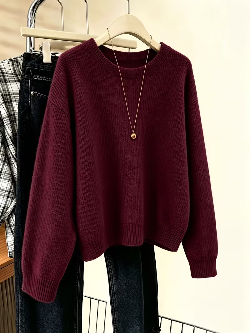 Women's Relaxed Crew Neck Knit Jumper
