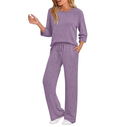 Women's Soft Ribbed Two-Piece Lounge Set