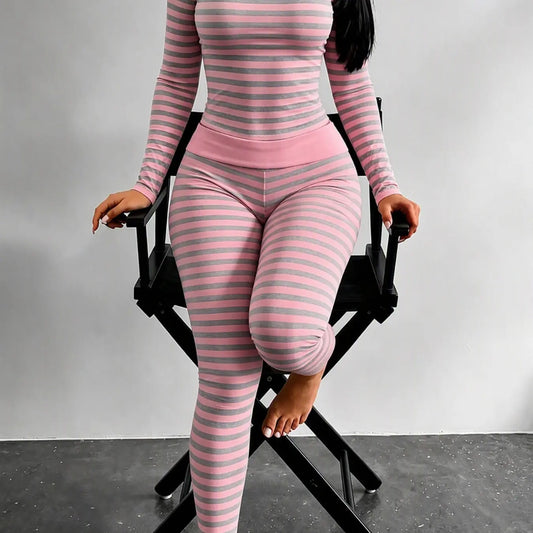Women's Striped Long Sleeve Pyjama Set