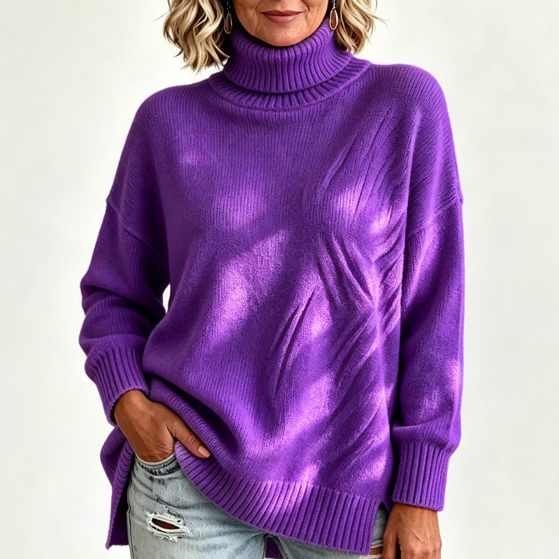 Women's Relaxed Roll Neck Knit Jumper