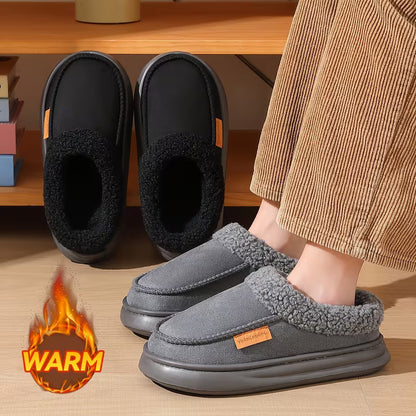 Men's Plush-Lined Winter Slippers