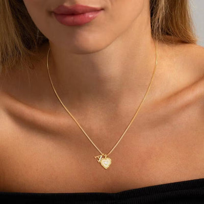 Women's Personalised Heart Initial Necklace