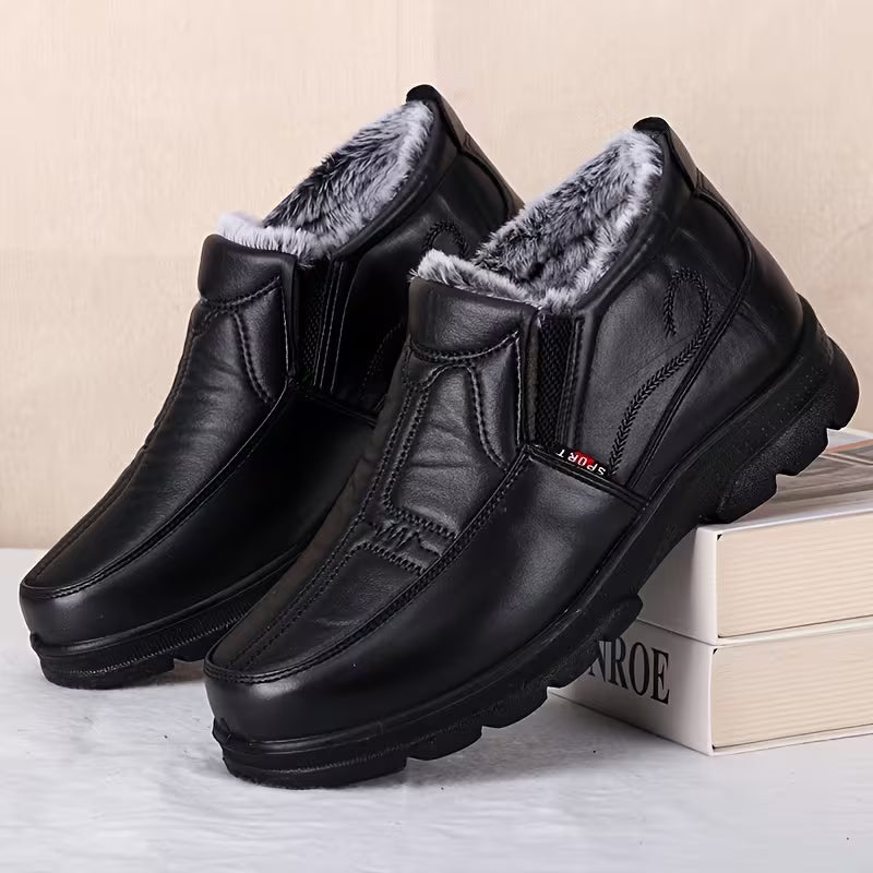 Men's Plush-Lined Winter Slip-On Shoes